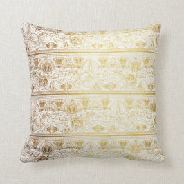 Almofada Ouro & Branco Egito Egípcio Impressão Glam Moderno