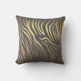 Almofada Ouro Contemporâneo Chochlatte Zebra Pele Animal