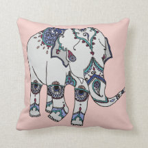 Ouro cor-de-rosa coxim Embellished do elefante