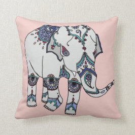 Almofada Ouro cor-de-rosa coxim Embellished do elefante