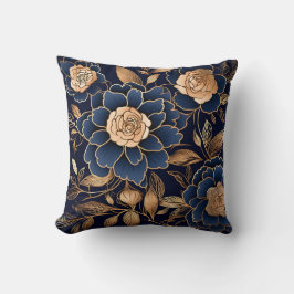 Almofada Ouro elegante e marinho azul