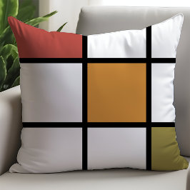 Almofada Ouro Enferrujado Verde Estilo Mondrian