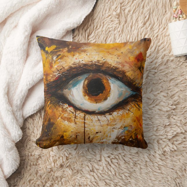 Almofada Ouro Gaze - Arte Ocular Abstrato (Cobertor)