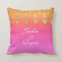 Ouro indiano do rosa do monograma do casamento