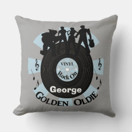 Almofada Ouro Oldie Vinyl Records Rock On Personalizado