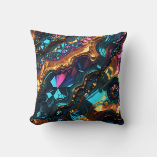 Almofada Ouro Ore Veins com Gemas Brilhantes