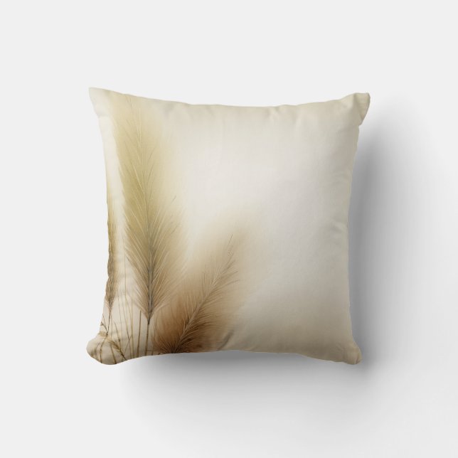 Almofada Ouro Pampas Grass Bohemian Boho (Frente)