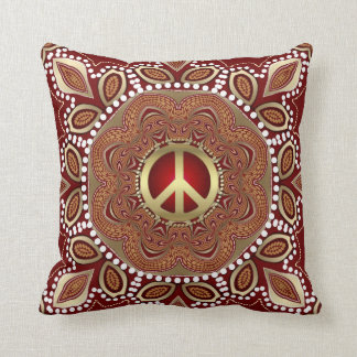 Almofada Ouro Peace Earth Tribal Batik Cushion / Travesseir