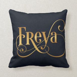 Almofada Ouro personalizado de Freya do roteiro de Swirly