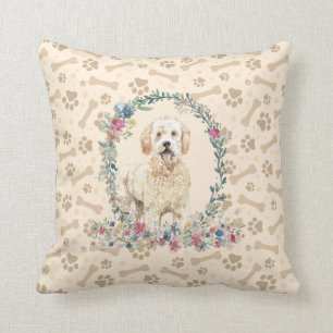 Almofada Ouro Porodal Cachorro Impressão e Cuta Floral