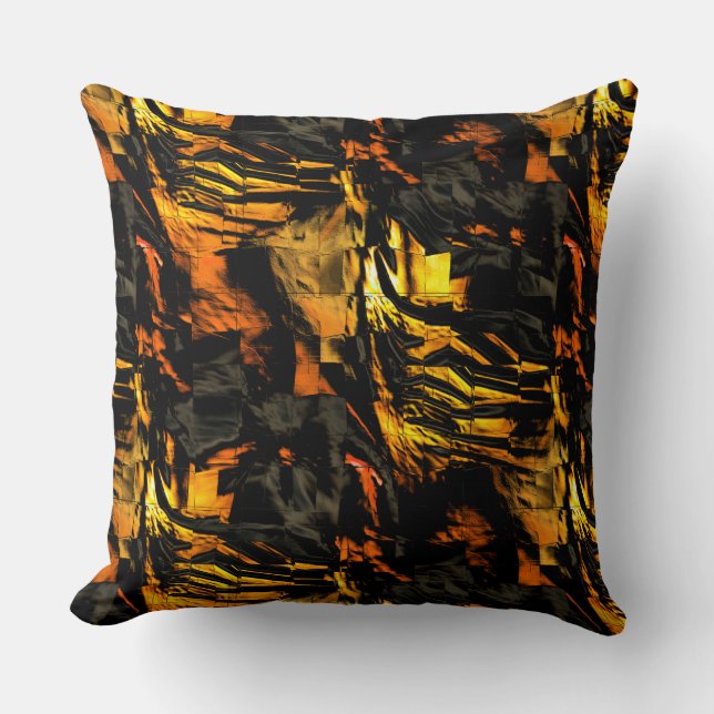 Almofada Ouro queimado muito rústico, desenho de mosaico ab (Frente)