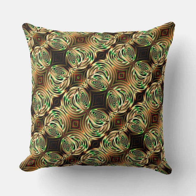 Almofada Ouro redondo e manípulo de metal verde ou de vidro (Frente)