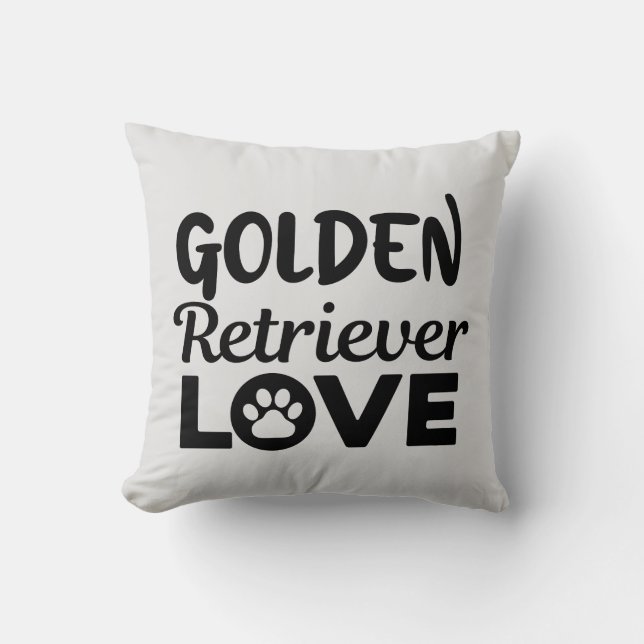 Almofada Ouro Retriever Love Fine Jersey (Frente)