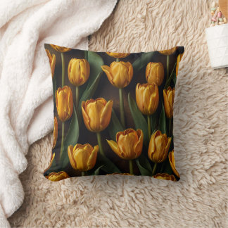 Almofada Ouro Tulipas Travesseiro decorativo