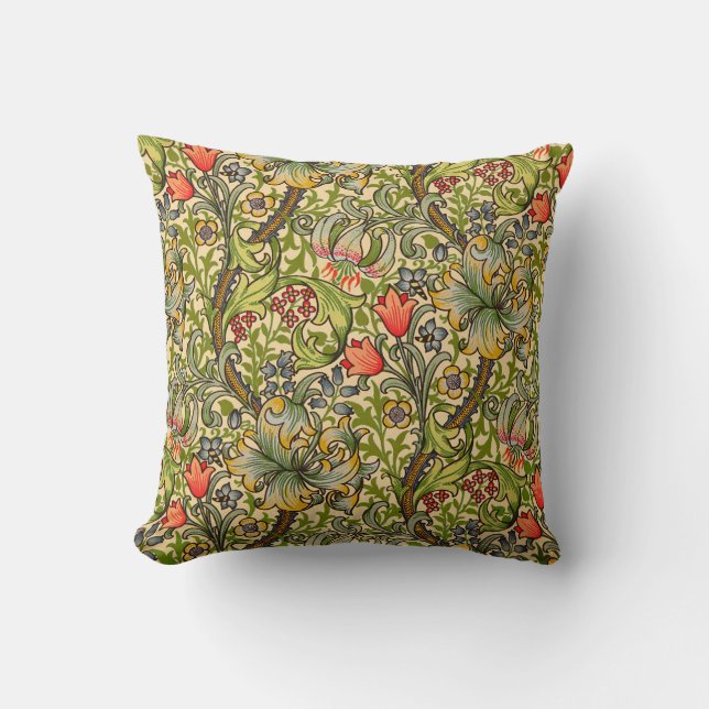 Almofada Ouro William Morris Lily Vintage (Frente)