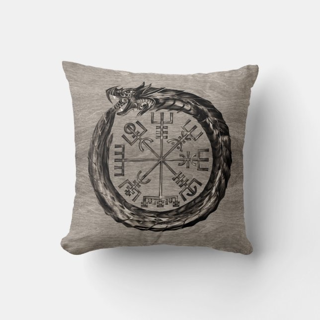 Almofada Ouroboros com Vegvisir (Frente)