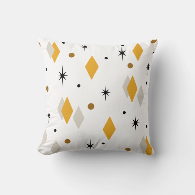 Almofada Ouros da Idade do Espaço Branco Laranja (Frente)