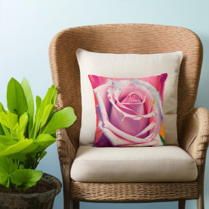Almofada Ousada Arte Floral Boêmia Moderna Rosa Pink