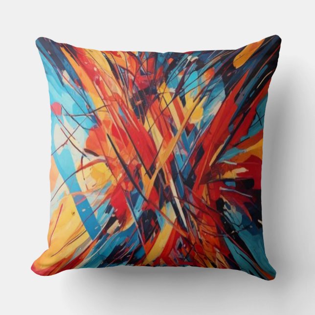 Almofada Ousada com Salpicos de Cor para Lar Artís (Frente)