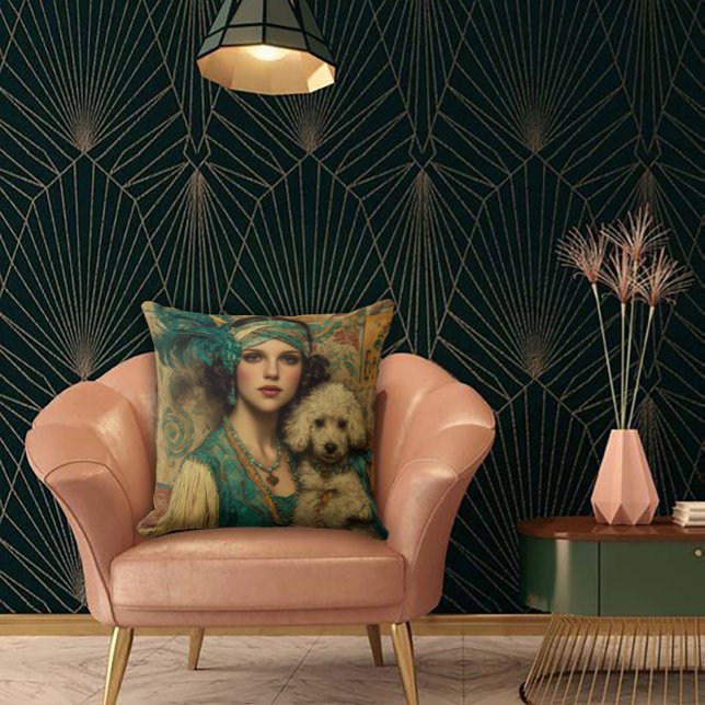 Almofada Ouse ser Decó no Estilo Flapper (Criador carregado)