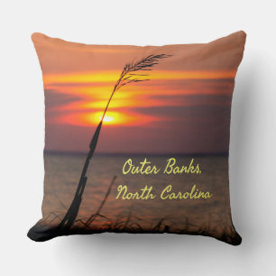 Almofada Outer Banks North Carolina Beach Sunset Orange Sky