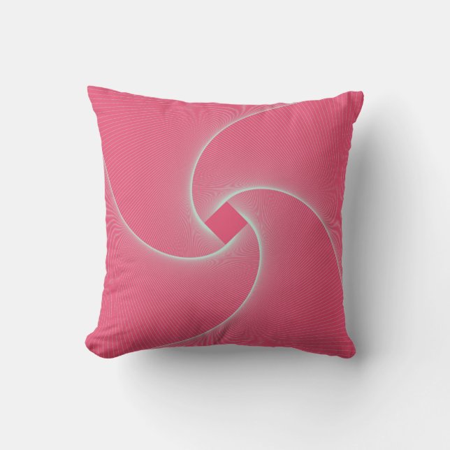 Almofada outlined square vortex in velvet pink (Frente)