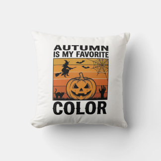 Almofada Outono É Minha Cor Favorita Halloween Abóbora Desi