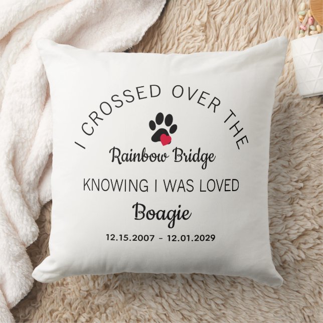 Almofada Over The Rainbow Bridge Photo Pet Memorial White (Cobertor)