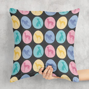 Almofada Ovos de Páscoa Cães de Greyhound Italianos Pastel