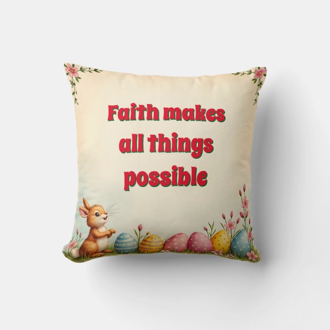 Almofada Ovos De Páscoa E Pequena Coleção Popular De Coelho (Frente)