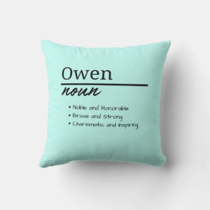 Almofada Owen, Boy Personalised Name Definition