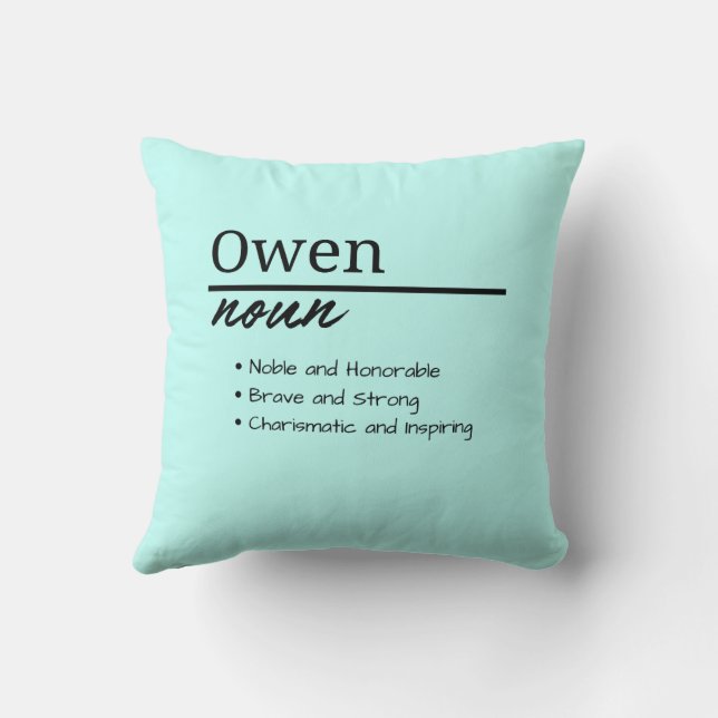 Almofada Owen, Boy Personalised Name Definition (Verso)