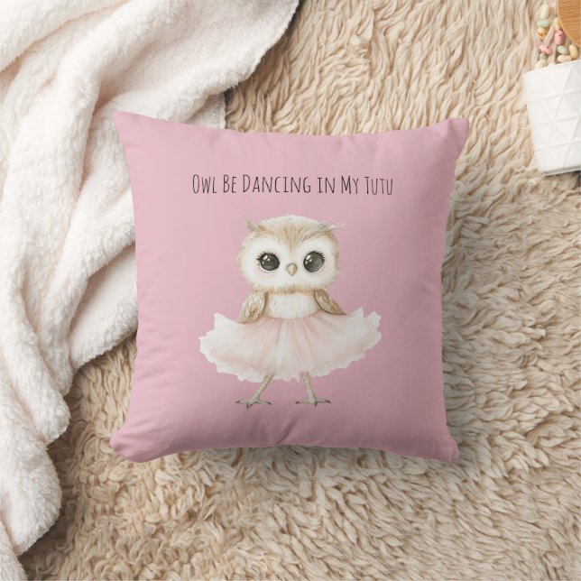 Almofada Owl Dancing Pink Tutu Ballerina (Cobertor)