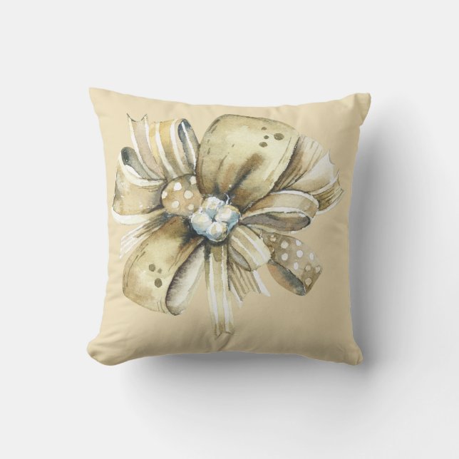 Almofada Pacote de papel castanho com Arcos de Rico vermelh (Frente)