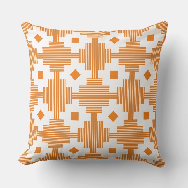 Almofada Padrão 061214 - Branco com Laranja f17f18 (Frente)