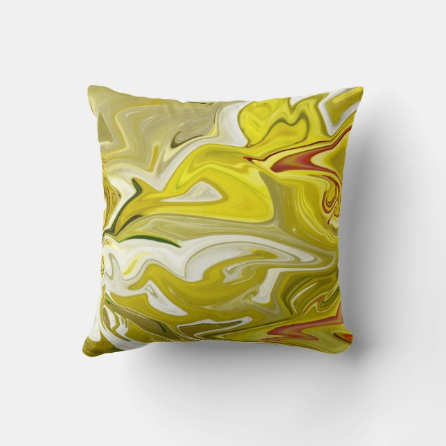 Almofada Padrão abstrato amarelo (Verso)