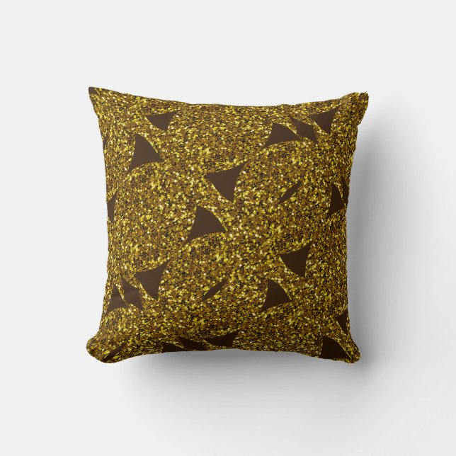Almofada Padrão abstrato cintilante dourado (Frente)