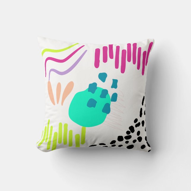 Almofada Padrão Abstrato colorido moderno. (Frente)