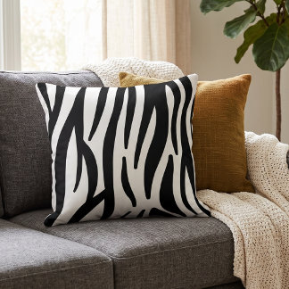 Almofada Padrão Abstrato Moderno de Listras de Zebra em Pre