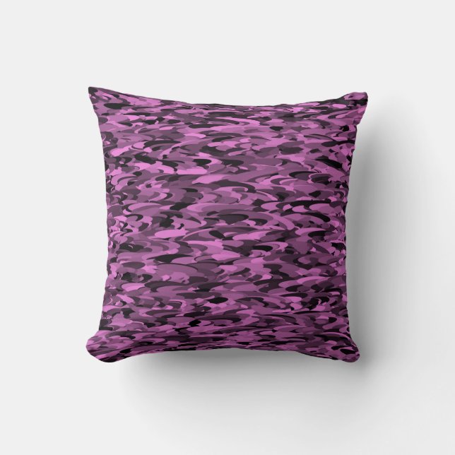Almofada Padrão Abstrato Roxo Preto (Frente)