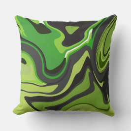 Almofada Padrão Abstrato Verde Fluido