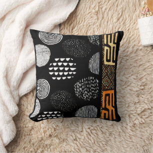 Almofada Padrão Africano de Roupa de Lama Tribal