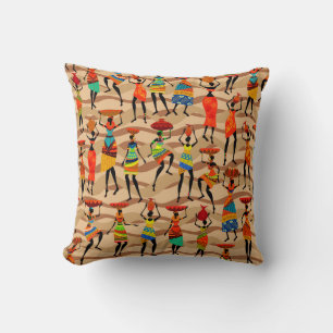 Almofada Padrão Africano Tribal Brown