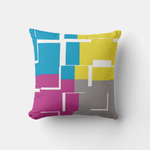 Almofada Padrão Amarelo Azul Roxo legal