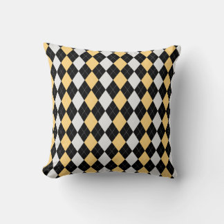 Almofada Padrão AMARELO de Ouros Negros e CANTALUPE