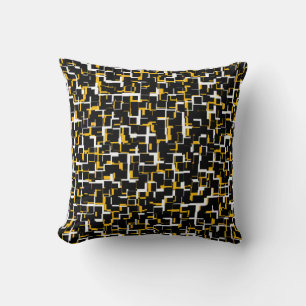 Almofada Padrão Amarelo Preto Digital