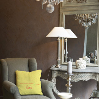 Almofada Padrão amarelo vermelho do coração