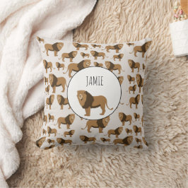 Almofada Padrão Animal de Leão Selvagem Personalizado