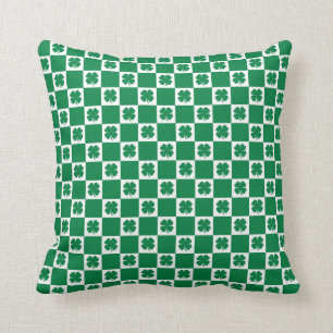 Almofada Padrão aproximado de Shamrock verde e branco veri