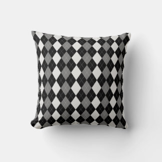 Almofada Padrão ARGYLE de Ouros de CINZA Preto e AÇO
